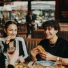 people eating at a restaurant 